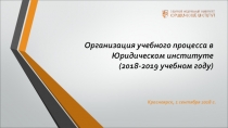 Организация учебного процесса в Юридическом институте (2018-2019 учебном году)