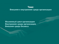 Тема:
Внешняя и внутренняя среда организации
Жизненный цикл