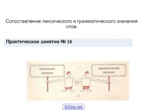 Сопоставление лексического и грамматического значения слов
