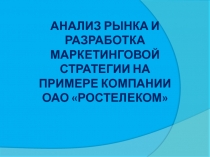 Анализ рынка и разработка маркетинговой стратегии на примере компании ОАО