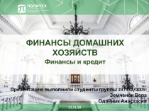 ФИНАНСЫ ДОМАШНИХ ХОЗЯЙСТВ Финансы и кредит