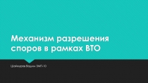 Механизм разрешения споров в рамках ВТО