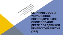 Скрининговое и углубленное логопедическое обследование детей с задержкой