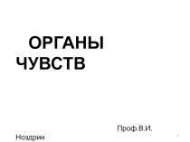 ОРГАНЫ ЧУВСТВ
Проф.В.И.Ноздрин
22.04.2014
1