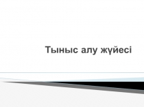 Тыныс алу жүйесі