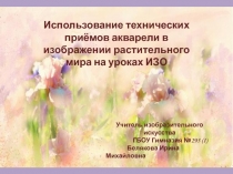 Использование технических приёмов акварели в изображении растительного мира на