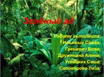 Работу выполнили:
Ильиных Слава;
Греневич Вова;
Дружинина Алина;
Углицких
