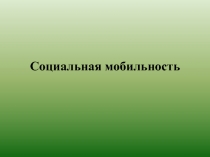 Социальная мобильность