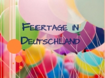 Feiertage in Deutschland