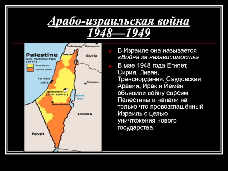 Арабо израильский конфликт карта