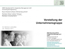 Vorstellung der Unternehmensgruppe