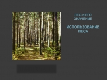 ЛЕС И ЕГО ЗНАЧЕНИЕ ИСПОЛЬЗОВАНИЕ ЛЕСА