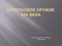 Стрелковое Оружие XIX века