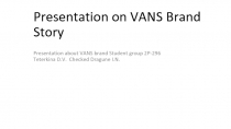 Presentation on VANS Brand Story