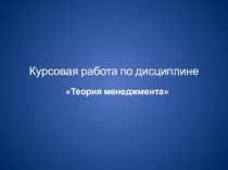 Курсовая работа по дисциплине