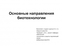 Основные направления биотехнологии