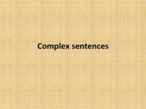 Complex sentences