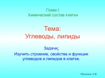 Тема: Углеводы, липиды