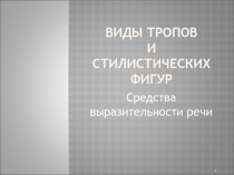 Виды тропов и стилистических фигур