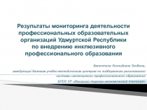 Результаты мониторинга деятельности профессиональных образовательных