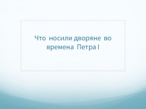 Что носили дворяне во времена Петра I