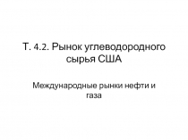 Т. 4.2. Р ынок углеводородного сырья США