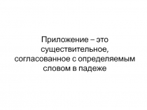 Приложение – это существительное, согласованное с определяемым словом в падеже