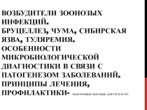 Возбудители зоонозых инфекций. Бруцеллез, чума, сибирская язва, туляремия