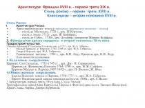 Архитектура Франции XVIII в. - первой трети XIX в. Стиль рококо – первая треть