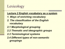 Lexicology