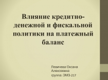 Влияние кредитно-денежной и фискальной политики на платежный баланс