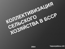 Черногребель А.В
2014
КОЛЛЕКТИВИЗАЦИЯ СЕЛЬСКОГО ХОЗЯЙСТВА В БССР