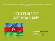 “culture of Azerbaijan ”