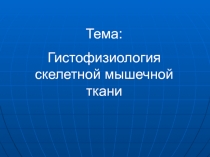 Тема:
Гистофизиология скелетной мышечной ткани