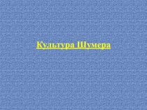 Культура Шумера