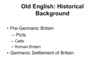 Old English: Historical Background