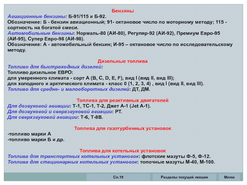 Контрольная работа по теме Реактивные топлива