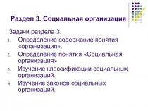 Раздел 3. Социальная организация