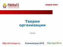 Теория организации лекция