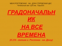 МБУК РОСТОВСКАЯ - НА - ДОНУ ГОРОДСКАЯ ЦБС Читальный зал ЦГБ им. Горького