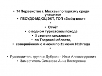 74 Первенство г. Москвы по туризму среди учащихся
ГБОУДО МДЮЦ ЭКТ, ТОП