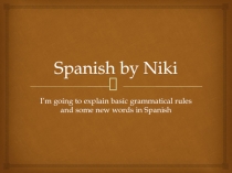 Spanish by Niki