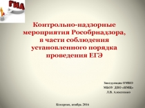 Контрольно-надзорные мероприятия Рособрнадзора, в части соблюдения