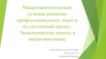 Макроэкономические условия решения профессиональных задач и их системный