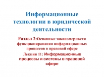 Информационные технологии в юридической деятельности