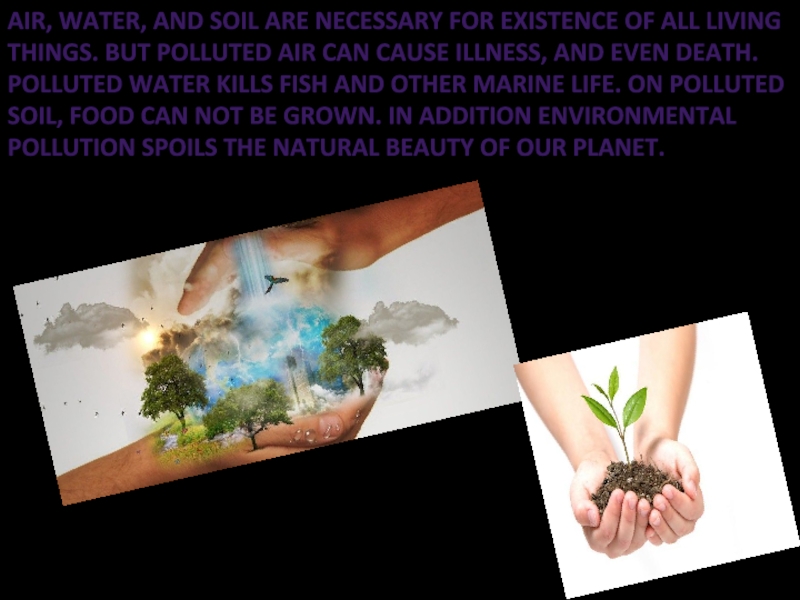 Air water and soil