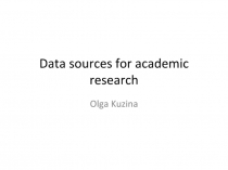 Data sources for academic research