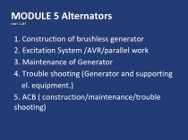 MODULE 5 Alternators ver : 1.01