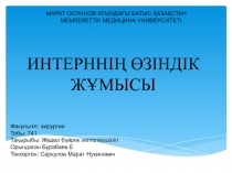 ИНТЕРННІҢ ӨЗІНДІК ЖҰМЫСЫ