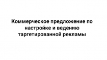 Коммерческое предложение по настройке и ведению таргетированной рекламы